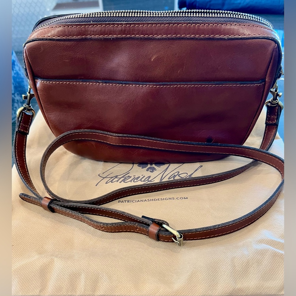 Patricia Nash Woven Brown Leather Crossbody Bag - Picture 2 of 11